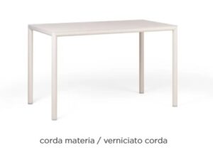 Nardi Tisch Piave Corda in Größe 120 x 70 cm aus robustem Material für Garten und Terrasse