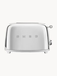 Toaster im 50er Jahre Retro Stil mit chromfarbenem Gehäuse und braunen Akzenten