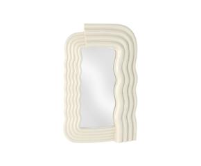 Wandspiegel Welle Beige mit wellenförmigem Rahmen in elegantem Beige