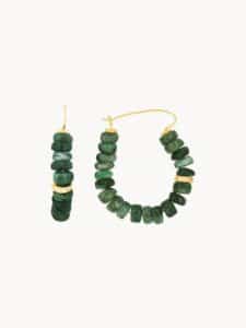 Ohrringe Neo vergoldet mit grünem Smaragd Edelstein elegante Damenschmuck