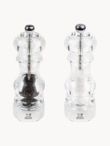Salz und Pfeffermühle Peugeot 2er-Set hochwertige Gewürzmühlen aus Edelstahl und Holz modernes Design langlebig und einfach zu bedienen