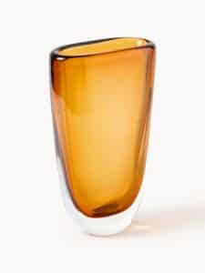 Glas-Vase Amber Höhe 28 cm modernes Design transparente Vase für Blumen Dekoration