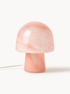 Kleine Tischlampe in eleganter Marmor-Optik für stilvolle Wohnraumbeleuchtung