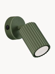 Wandleuchte olivegrün mit dekorativen Rillen moderner Wandlampe