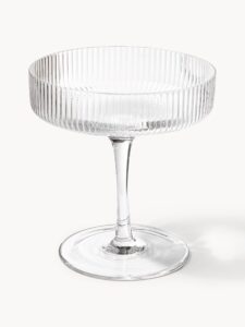 Mundgeblasene Champagnerschalen mit Rillenrelief im 2er-Set elegante Sektgläser handcrafted hochwertig