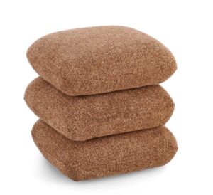 Pouf Antara Terrakotta in den Maßen Länge 44,5 cm, Breite 44,5 cm und Höhe 44,5 cm gemütlicher Sitzhocker für Wohnzimmer und Terrasse