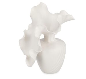 Vase Minde Weiß Höhe 28 cm elegante moderne Blumenvase aus Keramik