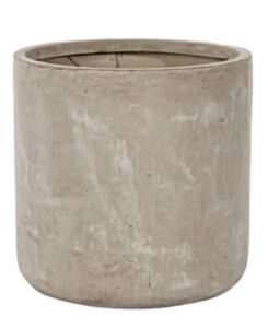 Übertopf aus Zement in Grau mit Durchmesser 50 cm und Höhe 51 cm langlebiger Pflanzkübel modern