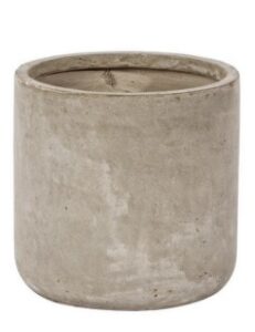 Übertopf aus Zement in Grau mit Durchmesser 34 cm und Höhe 32 cm modernes Pflanzgefäß