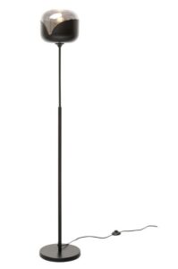 Stehleuchte Smoke Ball moderne Design-Stehlampe mit rauchfarbenem Glas und minimalistischem Metallgestell