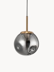 Pendelleuchte Kugel aus klarem Glas modernes Design Hängelampe Beleuchtung Wohnzimmer Esszimmer