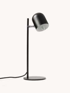 Metall-Tischlampe in Schwarz mit modernem Design und verstellbarem Lampenschirm für Büro und Wohnzimmer