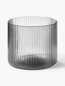 Mundgeblasene Trinkgläser Ripple 4er-Set mit Rillenrelief stilvolles Design handgefertigt transparent langlebig für Getränke