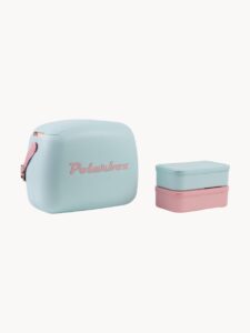 Reise-Kühler und 2 Lunchboxen Polarbox in Cyan und Rosa für unterwegs