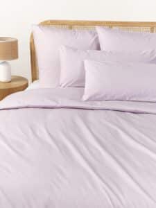 Bettwäsche-Set Lavendel 2-teilig 135 x 200 cm 80 x 80 cm aus weicher Baumwolle
