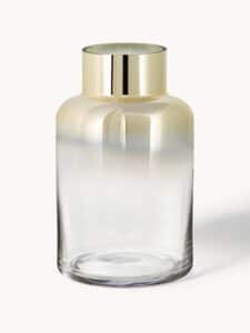 Mundgeblasene Glas-Vase in Goldfarben mit elegantem Design und hochwertiger Handwerkskunst