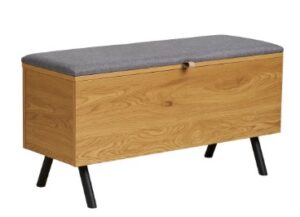 Holzbank mit Stauraum Höhe 48 cm Länge 33 cm Breite 92 cm aus robustem Holz ideal zur Aufbewahrung und als Sitzgelegenheit