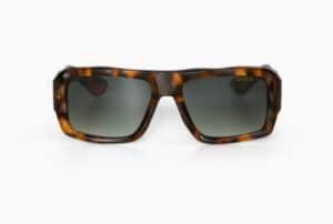 Seletti Sonnenbrille Kansas OKS01-CHG stilvolle vintage Sonnenbrille mit grünen getönten Gläsern und transparentem Rahmen