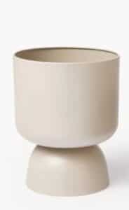 Metall Übertopf in Taupe mit Durchmesser 28 cm und Höhe 37 cm für Pflanzen