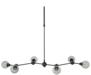 Große schwarze Pendelleuchte mit opalweißem Glas modern und elegant