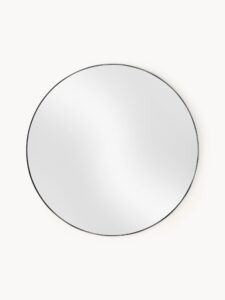 Runder Spiegel Schwarz mit 100 cm Durchmesser moderner Wandspiegel rund
