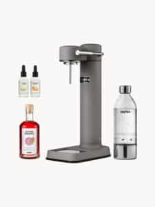 Wassersprudler Set Grau Carbonator 3 mit Getränkeflasche und Kohlensäurespender für sprudelndes Wasser zu Hause