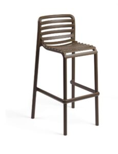 Nardi Barhocker Doga Tabacco aus strapazierfähigem Kunststoff in Tabakfarbe für Garten und Terrasse