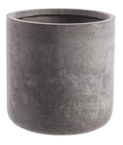 Übertopf Grau rund Mittelgroß Durchmesser 42 cm Höhe 41 cm Pflanzenübertopf Modern