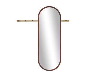 Ovaler Wandspiegel mit Garderobenleiste Höhe 155 cm moderner Flurspiegel zum Aufhängen