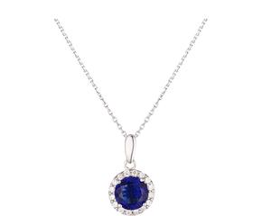 Weißgold-Halskette Bleu Merveilleux elegant mit funkelnden Zirkonia-Steinen