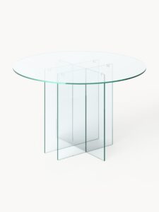 Runder Glas-Esstisch mit 120 cm Durchmesser moderner Esstisch transparent elegantes Design