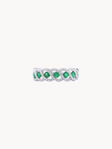 Ring Green Tarlac aus Gold mit Diamanten 0,056 Karat eleganter Schmuck
