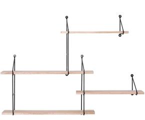 Paulowniaholz Wandregal Harlem 99 cm breit modernes Holzregal zur Wandmontage in natürlicher Optik
