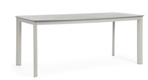 Outdoor Tisch ALCORA 180x90 Saturn in Beige wetterfester Gartentisch ideal für Terrasse und Garten