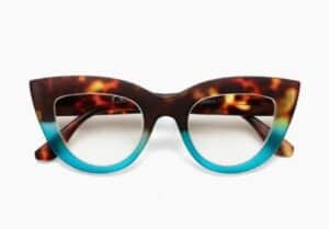 Okkia Lesebrille Claudia OK023HB-1.00 schlanke schwarze Damen-Lesebrille mit leichtem Rahmen und klaren Gläsern