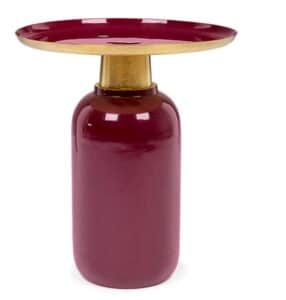 Beistelltisch Nalima Burgundy rund 40,5 cm Durchmesser moderner Beistelltisch in Burgunderrot