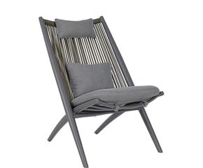 Garten-Sessel ALORA aus wetterfestem Material mit bequemem Sitzpolster für gemütliche Außenbereiche