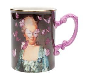 Handgefertigte Kaffeetasse Comtesse Papillon mit Schmetterlingsmotiv aus hochwertiger Keramik