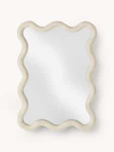 Wandspiegel 55 x 40 cm mit dekorativem welligem Rand modernes Design Wohnzimmer Badezimmer