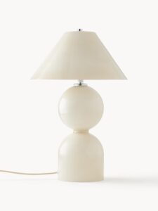 Tischlampe Danielle aus klarem Glas mit modernem Design und warmem Licht