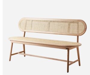 Bank Harry L 160 x H 46 86 x T 51 modernes Sitzmöbel aus Holz mit hoher Rückenlehne und komfortabler Polsterung ideal für Esszimmer und Wohnzimmer