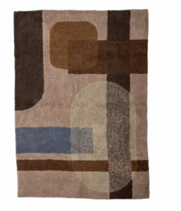 Baumwollteppich ZOFIA 200x140 beige gewebt weicher Wohnraumteppich nachhaltig