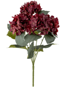 Hortensienstamm H38cm mit buschiger Blüte und grünem Laub für Garten und Terrasse