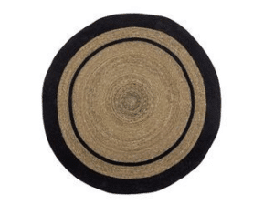 Teppich Jute D 120 natürlicher gewebter Bodenbelag aus nachhaltiger Jutefaser in runder Form