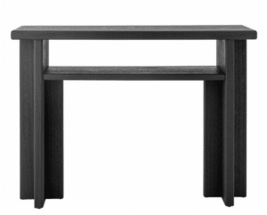 Konsolentisch aus schwarzem Tannenholz in den Maßen L 110 x H 80 x T 32 cm modern und robust
