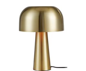 Tischlampe Blanca Gold mit elegantem goldfarbenem Metallfuß und weißem Lampenschirm für stilvolle Raumbeleuchtung