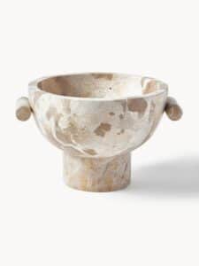 Deko-Schale Fossil aus Marmor elegante Marmor-Schale mit Fossil-Design dekoratives Wohnaccessoire