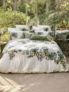 Baumwollperkal-Kopfkissenbezug Giardino Lit 80x80cm in hochwertiger Verarbeitung mit floralem Design