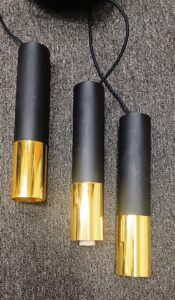 Kleine Cluster-Pendelleuchte in Schwarz und Gold modernes Design energiesparend ideal für Wohnzimmer und Esszimmer