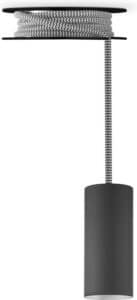 Pendelleuchte Pulley moderner industrieller Stil mit schwarzem Metall und verstellbarem Seil für Wohnzimmerbeleuchtung